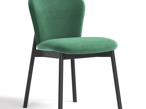 फिन टिम्बर असबाबवाला साइड कुर्सी 3D मॉडल