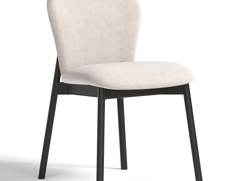 FIN TIMBER UPHOLSTERED SIDE CHAIR 3D Model