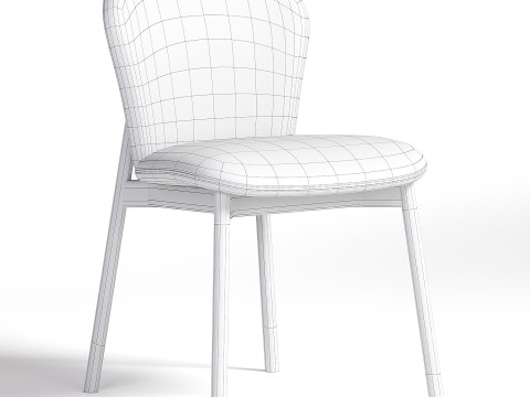 FIN TIMBER UPHOLSTERED SIDE CHAIR 3D Model
