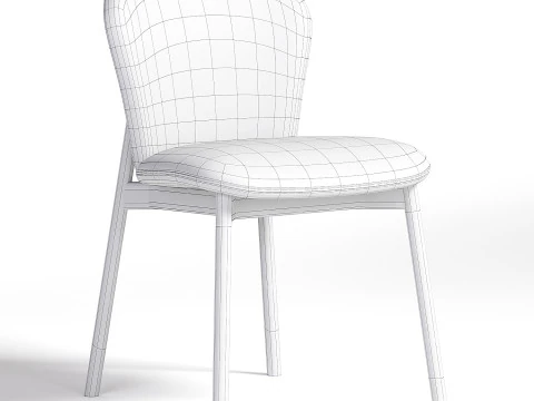 FIN TIMBER UPHOLSTERED SIDE CHAIR 3D Model