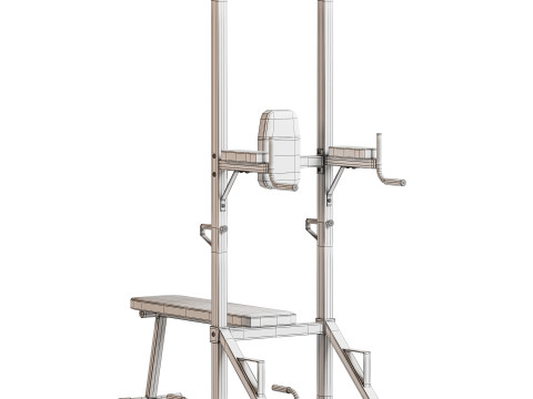 Horizontal bar press bars with bench 3Dモデル
