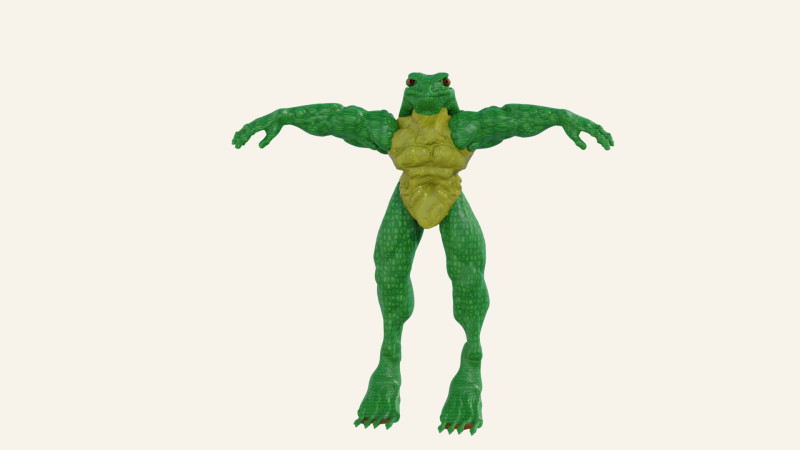 Frog-man 3D Модель .c4d .max .obj .3ds .fbx .stl .blend 