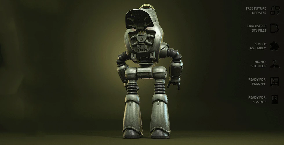 Protectron Figures Ready to 3D Print Model .c4d .max .obj .3ds .fbx .stl .blend