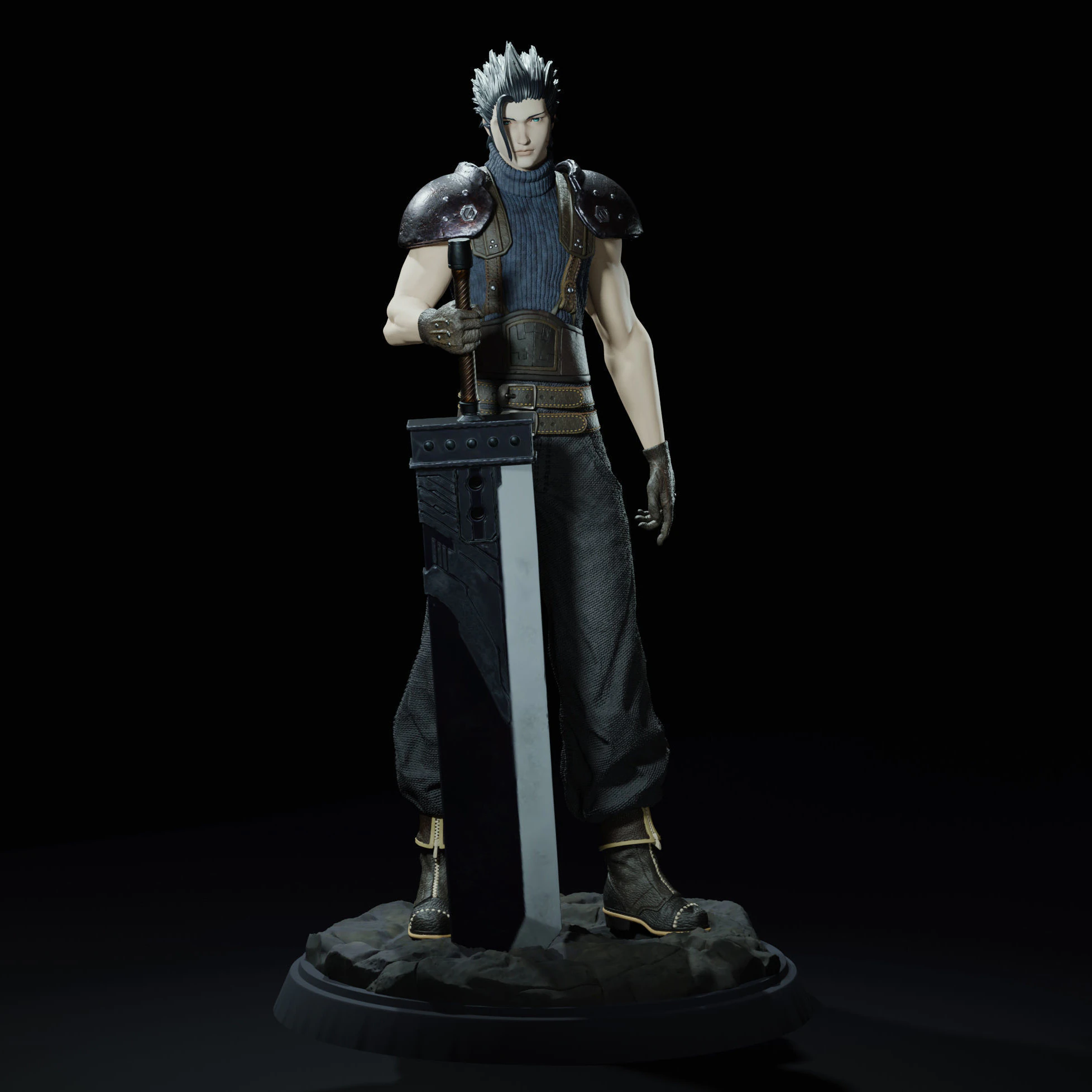 Zack Fair Figures 3D Print Model .c4d .max .obj .3ds .fbx .stl .blend 