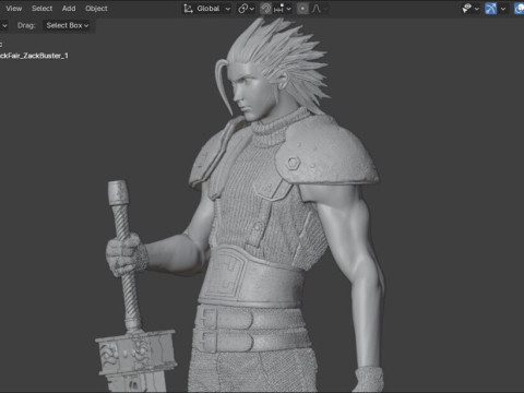 Zack Fair Figures 3Dプリントモデル