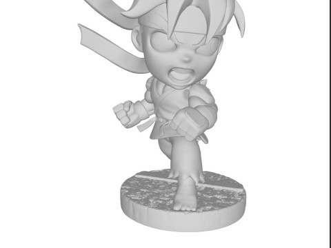 Ryu Chibi Figures Modèles 3D en vedette