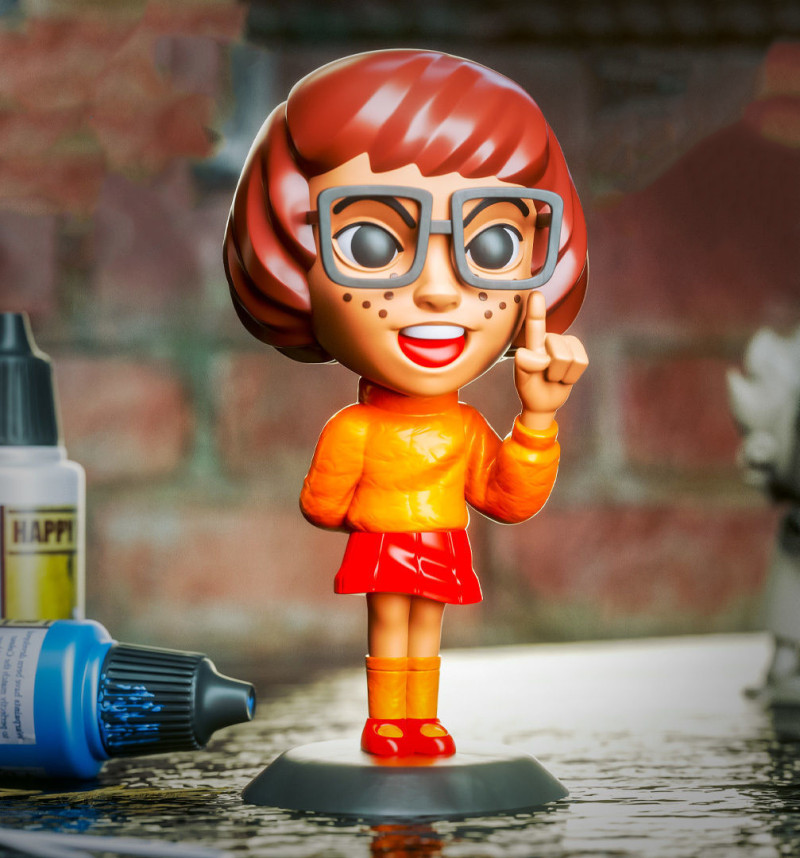 Velma Chibi Figures 3D Print Model .c4d .max .obj .3ds .fbx .stl .blend 