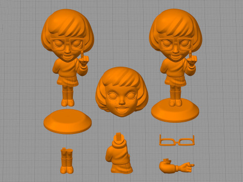 Velma Chibi Figures 3D Print Model