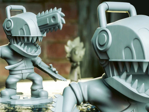 Chainsaw man Chibi Figures 3D Print Model