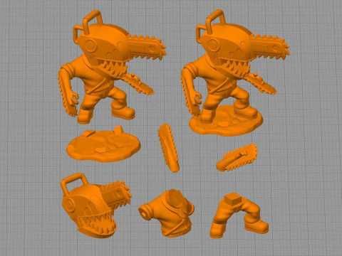 Chainsaw man Chibi Figures 3D Print Model