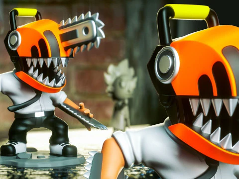 Chainsaw man Chibi Figures 3D Print Model