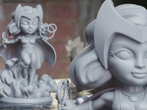 ChibiSTL - Scarlet Witch Chibi Figure 3D Print Model