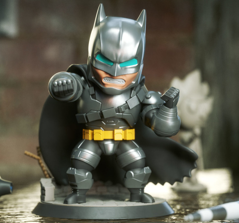 Armoured Batman Chibi Figures 3D Baskı Modeli .c4d .max .obj .3ds .fbx .stl .blend 