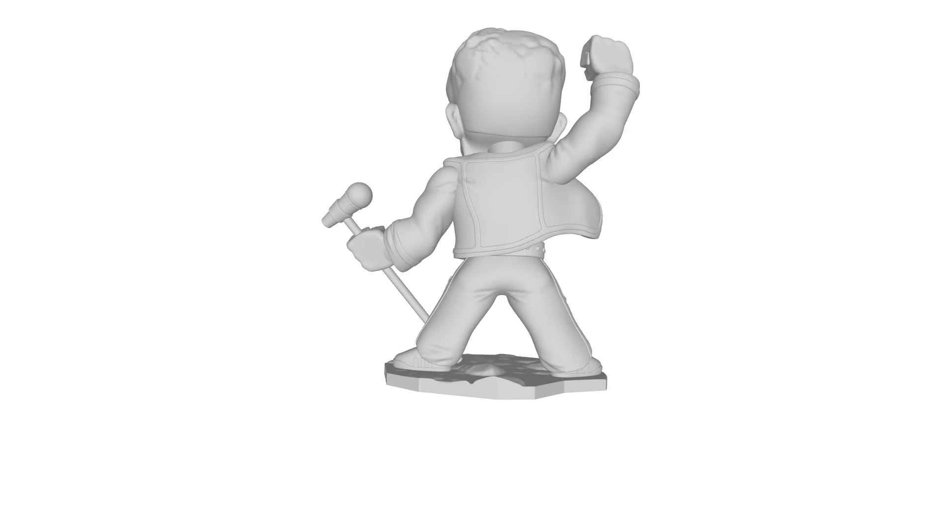 Chibi Freddie Mercury Figures 3D Print Model .c4d .max .obj .3ds .fbx .stl .blend 