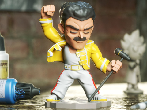 Chibi Freddie Mercury Figures 3D Print Model
