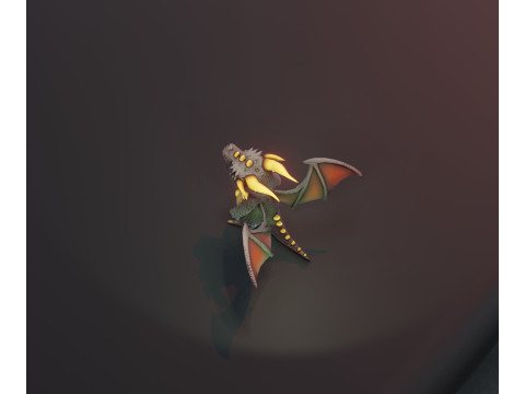 Cartoon Black Dragon Animated 3D Model