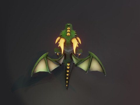 Cartoon Green Dragon Animated 3D 모델