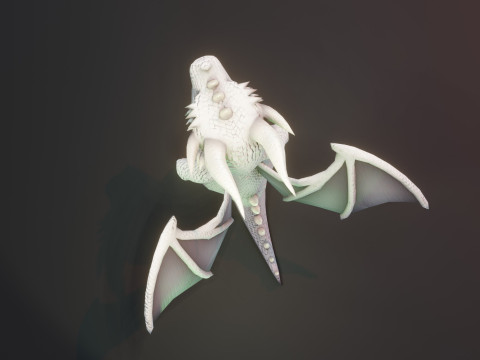 Cartoon White Dragon Animated Modelo 3D