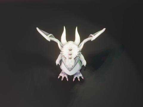 Cartoon White Dragon Animated Modelo 3D
