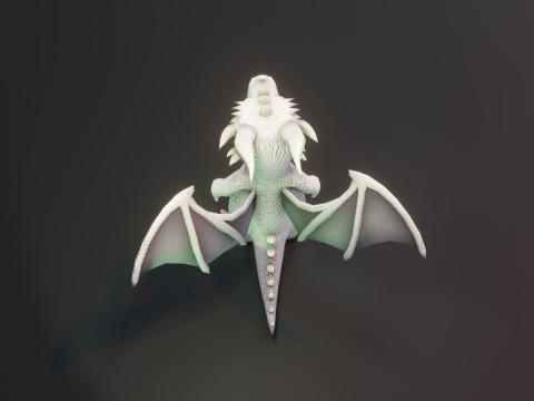 Cartoon White Dragon Animated Modelo 3D