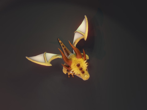 Cartoon Brown Dragon Animated Modèle 3D