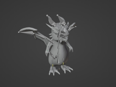 Cartoon Brown Dragon Animated Modèle 3D