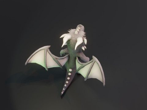 Cartoon Gray Dragon Animated 3D 모델