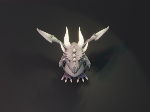 Cartoon Gray Dragon Animated 3D 모델