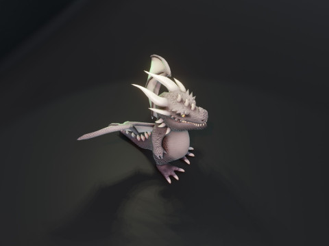 Cartoon Gray Dragon Animated 3D 모델