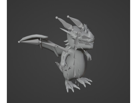 Cartoon Purple Dragon Animated Modelo 3D