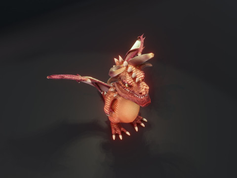 Cartoon Crystal Dragon Animated 3D 模型
