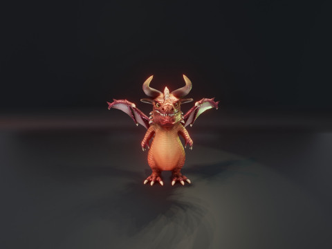 Cartoon Crystal Dragon Animated 3D 模型
