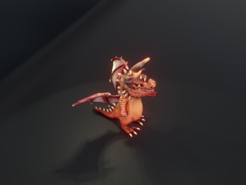Cartoon Crystal Dragon Animated 3D 模型