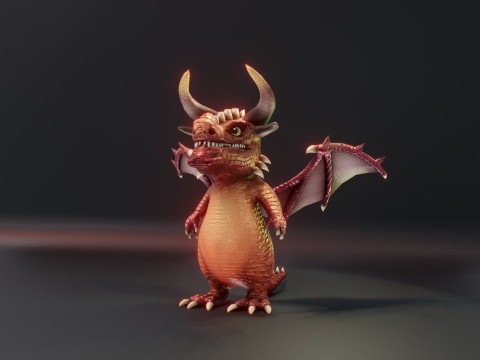 Cartoon Crystal Dragon Animated 3D 模型