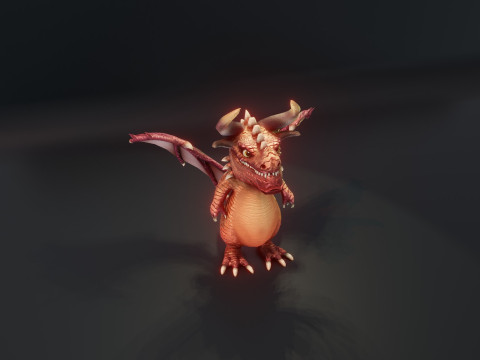 Cartoon Crystal Dragon Animated 3D 模型