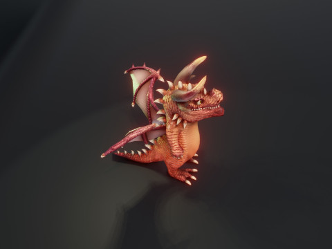 Cartoon Crystal Dragon Animated 3D 模型