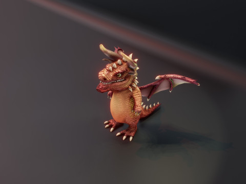 Cartoon Crystal Dragon Animated 3D 模型
