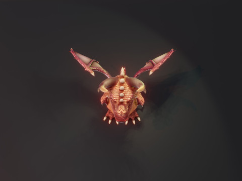 Cartoon Crystal Dragon Animated 3D 模型