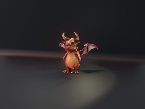 Cartoon Crystal Dragon Animated 3D 模型