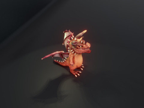 Cartoon Crystal Dragon Animated 3D 模型
