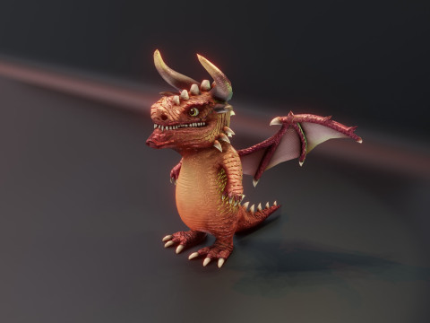 Cartoon Crystal Dragon Animated 3D 模型