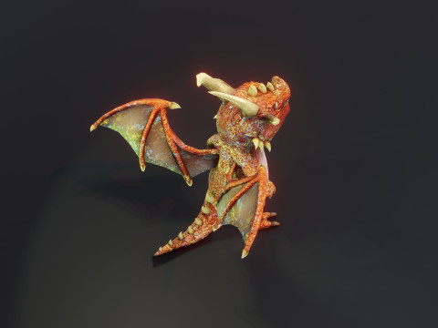 Cartoon Copper Dragon Animated Modelo 3D
