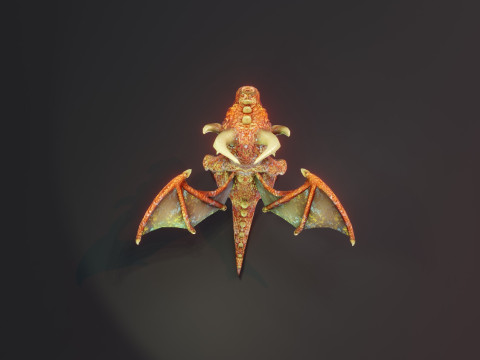 Cartoon Copper Dragon Animated Modelo 3D