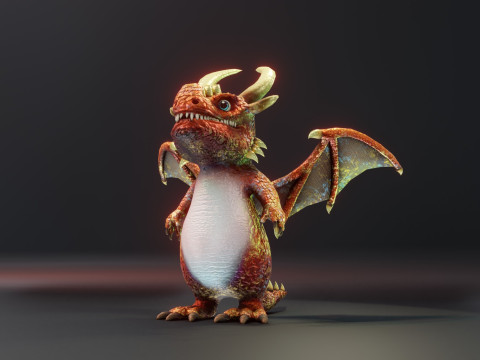 Cartoon Copper Dragon Animated Modelo 3D