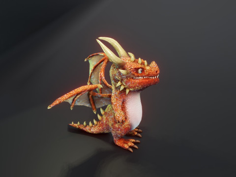 Cartoon Copper Dragon Animated Modelo 3D