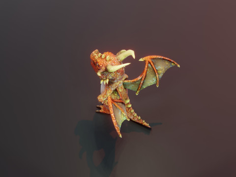 Cartoon Copper Dragon Animated Modelo 3D