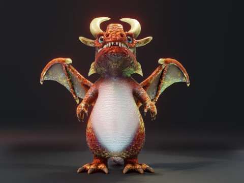 Cartoon Copper Dragon Animated Modelo 3D