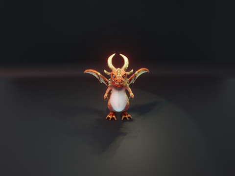 Cartoon Copper Dragon Animated Modelo 3D
