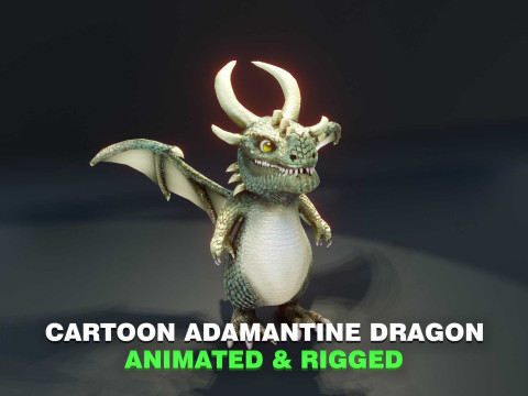 Cartoon Adamantine Dragon Animated 3D Модель
