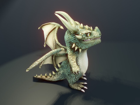 Cartoon Adamantine Dragon Animated 3D मॉडल